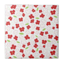 Search for red and white flower tiles Floral pattern