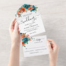 Search for teal and burnt orange wedding invitations Rustic