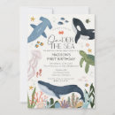 Search for sea life birthday invitations Whale birthday party