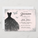 Search for black dress quinceanera invitations 15th birthday