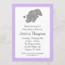 Search for purple elephant baby shower invitations Whimsical