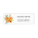 Search for orange flower return address labels Watercolor