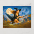 Search for flying witch postcards Broomstick