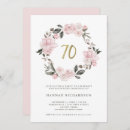 Search for pink 70th birthday invitations Seventy