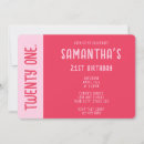 Search for red 21st birthday invitations Bright pink and red