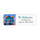 Search for beach house return address labels Blue