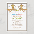 Search for twin monkey baby shower invitations Jungle