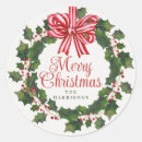 Search for holly wreath stickers Merry christmas
