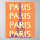Search for retro travel posters Eiffel tower