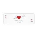 Search for red hearts return address labels Handwritten