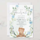 Search for blue flowers baby boy shower invitations Greenery