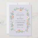 Search for peach and lavender wedding invitations Botanical