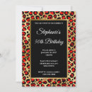 Search for black gold red birthday invitations Golden