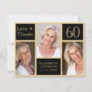 Search for 60th birthday thank you cards Black and gold