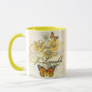 Search for butterfly on sunflower mugs Orange