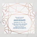 Search for rose gold and navy blue birthday invitations Elegant