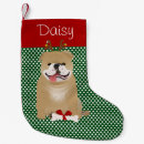 Search for english bulldog christmas stockings Red