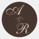 Search for rustic monogram wedding stickers Burnt orange