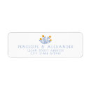Search for blue and yellow return address labels Floral