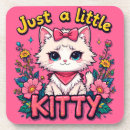 Search for cartoon pink cat coasters Kitten