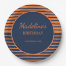 Search for navy blue and orange plates Stripes