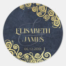 Search for blue and gold wedding stickers Vintage