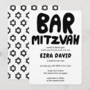 Search for black bar bat mitzvah invitations Black and white