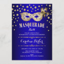 Search for royal blue masquerade party invitations Mask