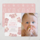 Search for baby bear birthday invitations Baby girl