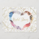 Search for feather bridal shower invitations Gold