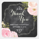 Search for vintage chalkboard birthday stickers Thank you