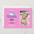 Search for unicorn photo birthday invitations Pink and purple