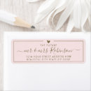 Search for blush gold return address labels Bridal shower