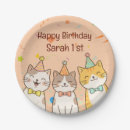Search for cat birthday plates Kids birthday party