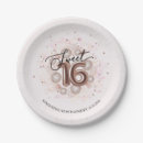 Search for pink rose plates Sweet 16