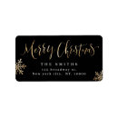 Search for black snowflakes return address labels Calligraphy