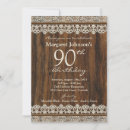 Search for vintage 90th birthday invitations Rustic