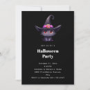 Search for witch hat halloween invitations Black cat