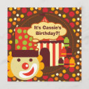 Search for circus clown invitations Polka dots