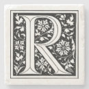 Search for alphabet letter coasters Black and white