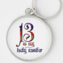 Search for number 13 key rings Thirteen