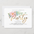 Search for pink and gold graduation invitations Typography