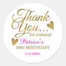 Search for pink gold birthday thank you stickers Elegant