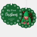 Search for baby 1st christmas tree decorations Script