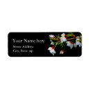 Search for black and white flowers return address labels Minimalist