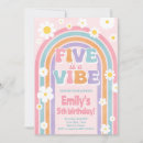 Search for five is a vibe birthday invitations Daisies