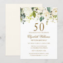 Search for gold and white 50th birthday invitations Floral