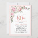 Search for rose gold 80th birthday invitations Blush pink