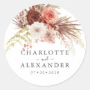 Search for orange round wedding stickers Botanical