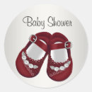 Search for baby shoe stickers Red